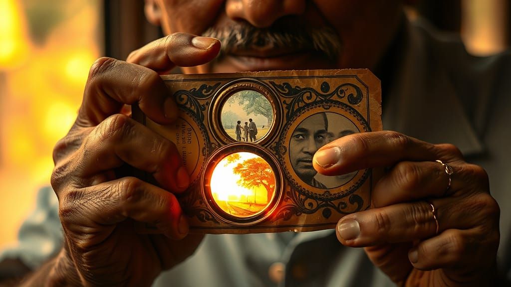 Mumbai Conductor's Golden Light: Dreamlike Realism