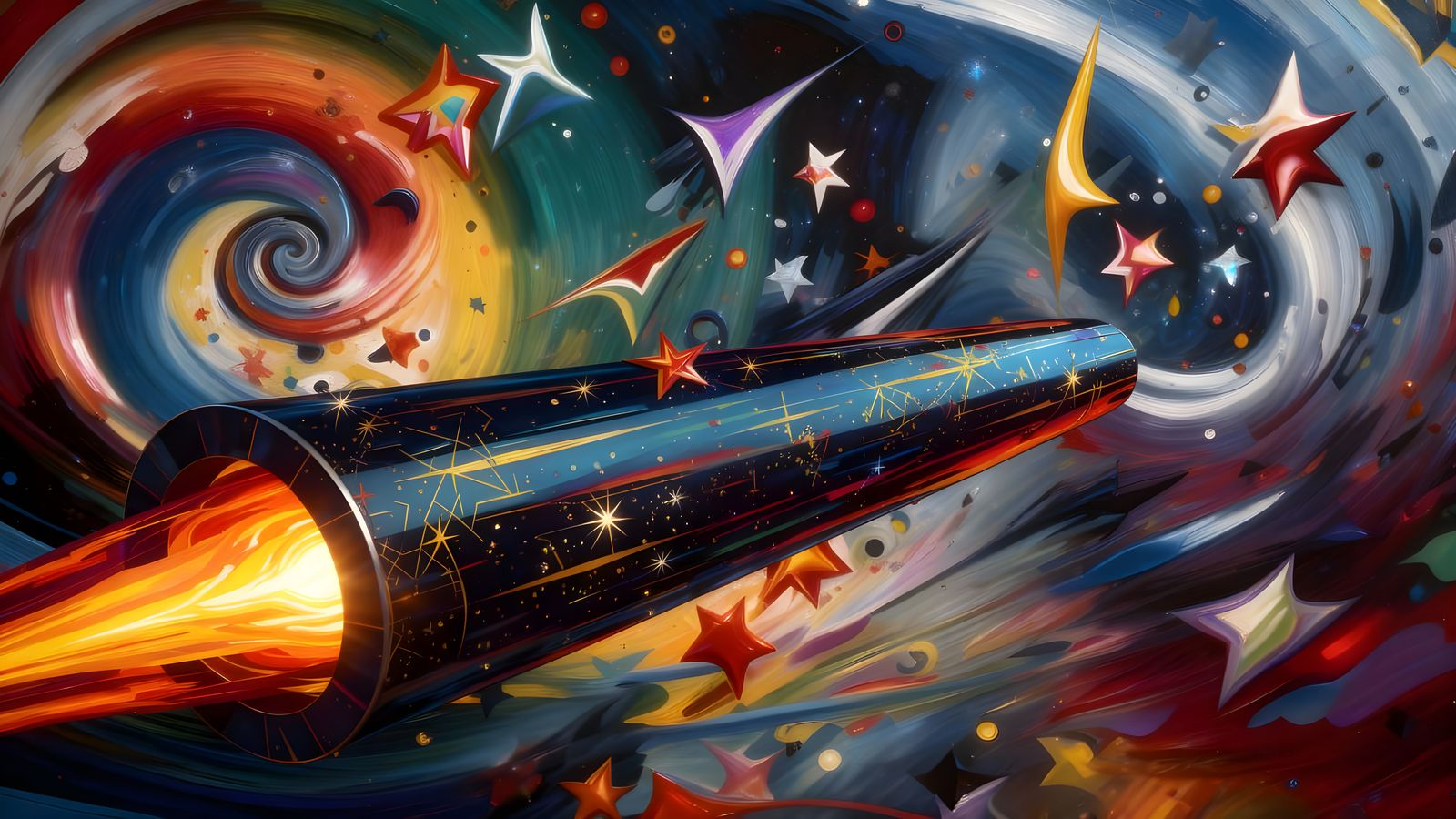 3D Vortex with Spiral Maelstroms and Star Details