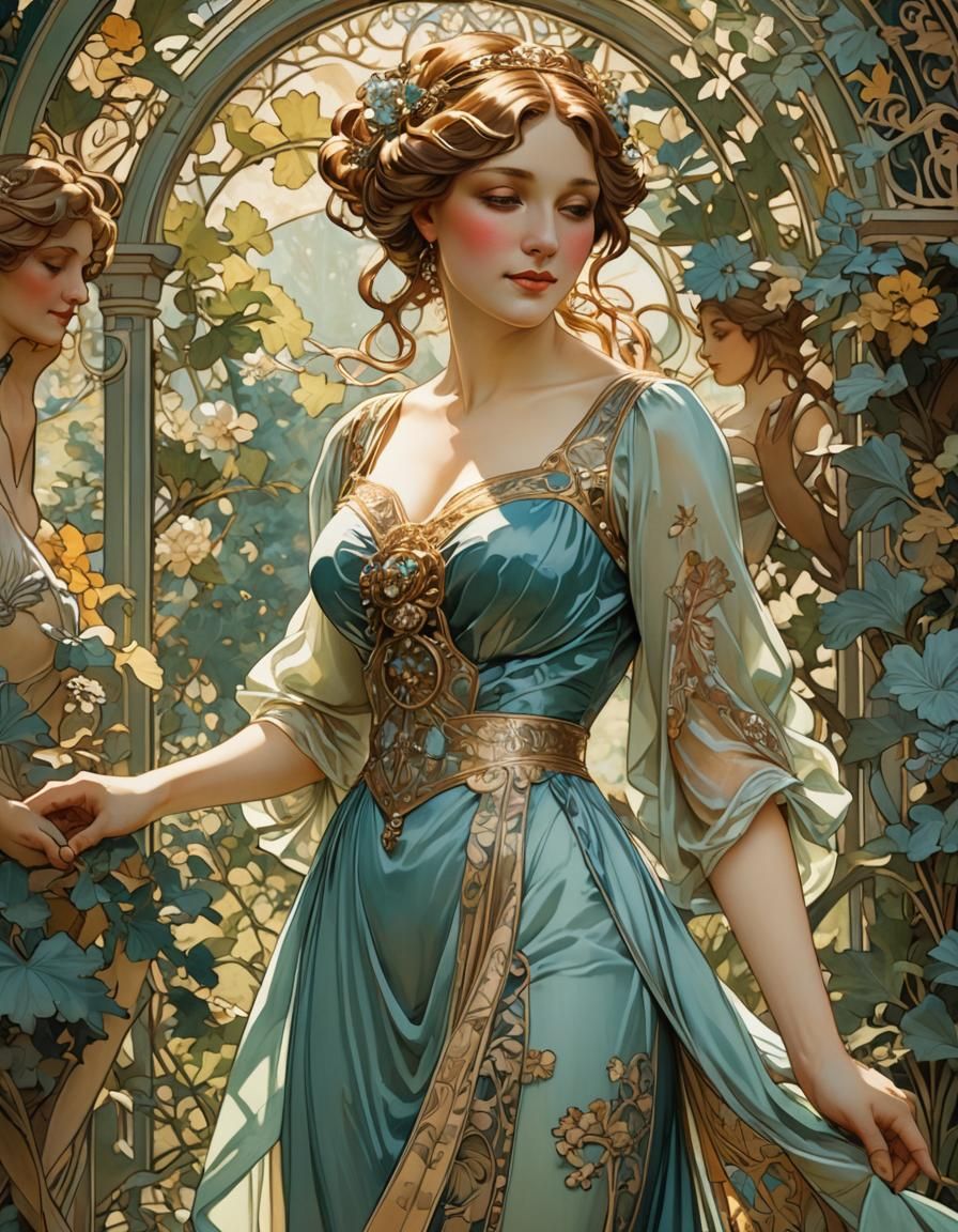 Art Nouveau Romance in an English Garden