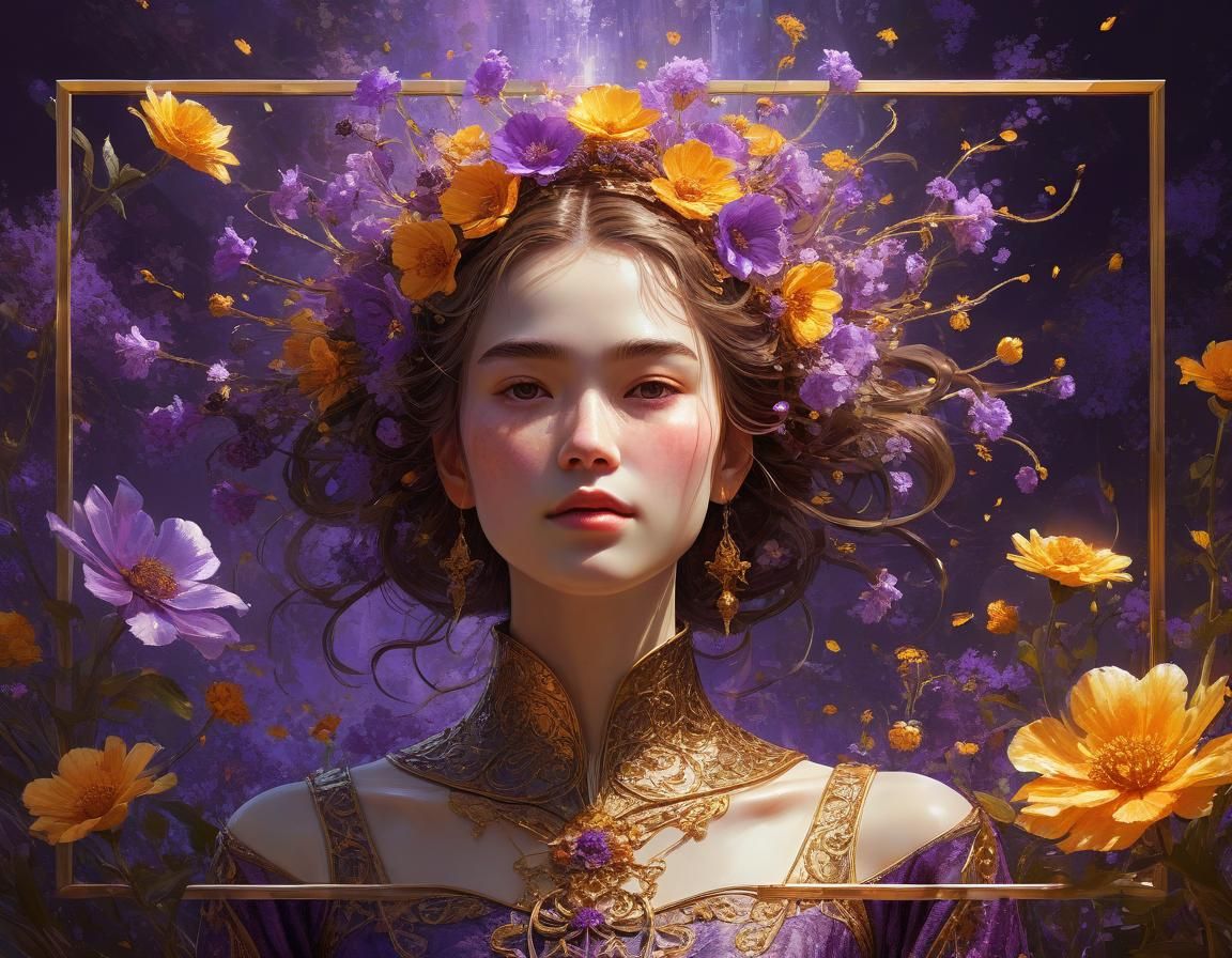 Ethereal Floral Art in Surreal Medieval Style