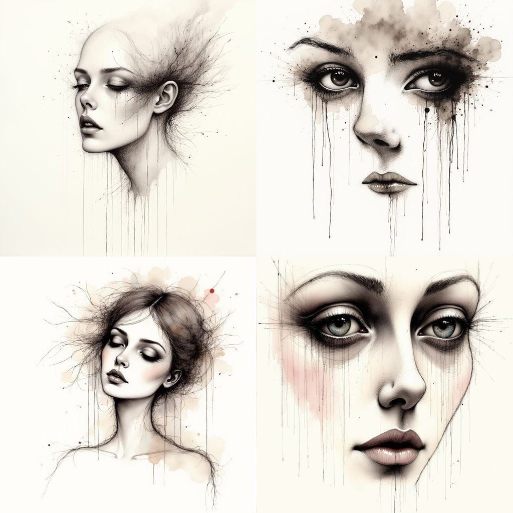 Minimalist Ink Portrait of Isolation