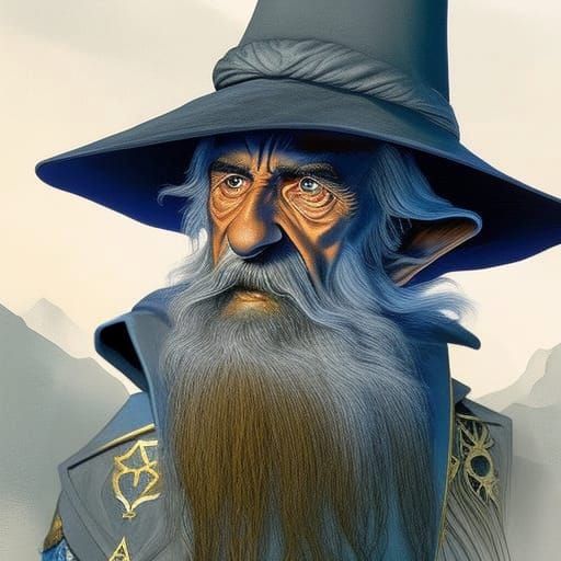 Wizard Portrait in Hyperrealistic Fantasy Concept Art