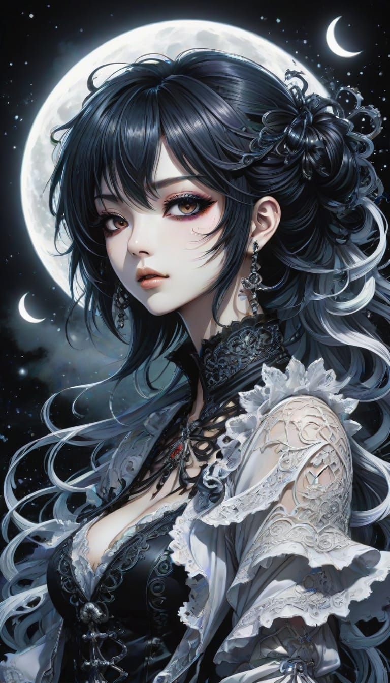 Surreal Visual Kei Girl in Vibrant Cinematic Landscape