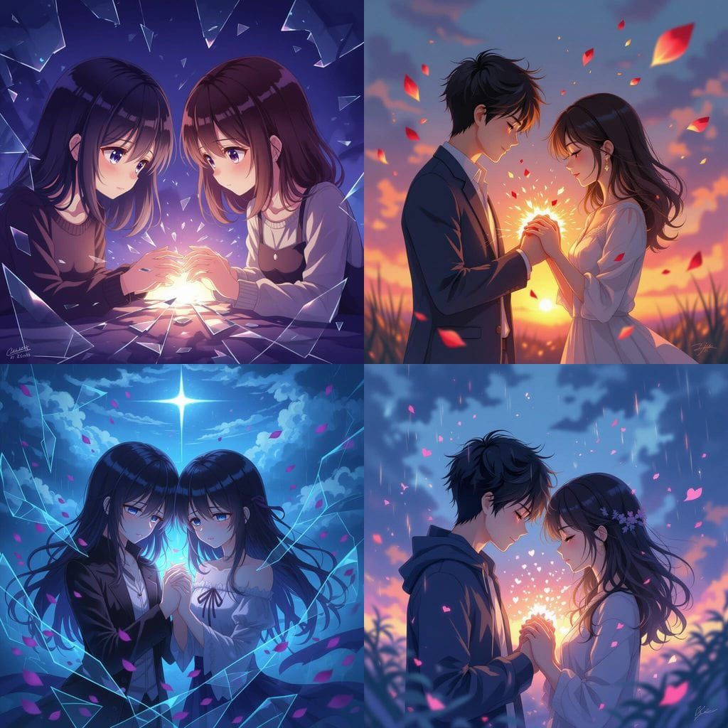 Two Broken Souls Forming a Beautiful Whole in Anime Style