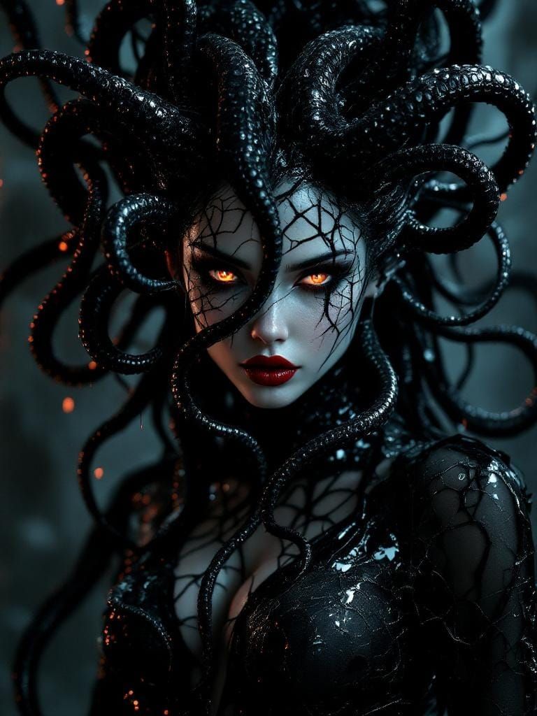 Femme Fatale Portrait in Dark Fantasy Style