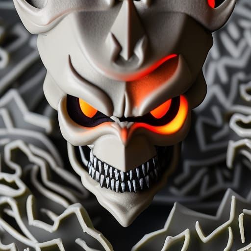 Sinister Jack-o'-Lantern King in Synthwave Style