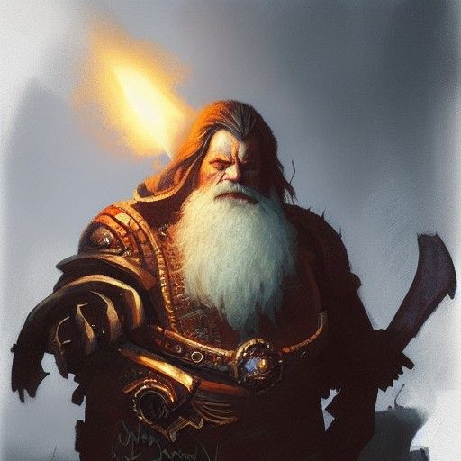 Sinister Dwarf King Portrait in Dark Fantasy Style