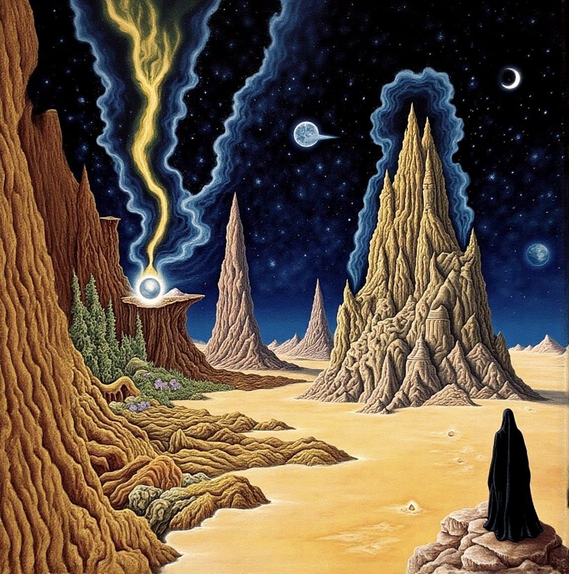 Surreal Desert Vista with Ethereal Glow