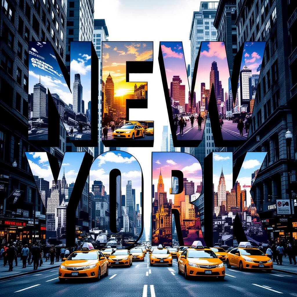 Cinematic Collage of New York City Landmarks