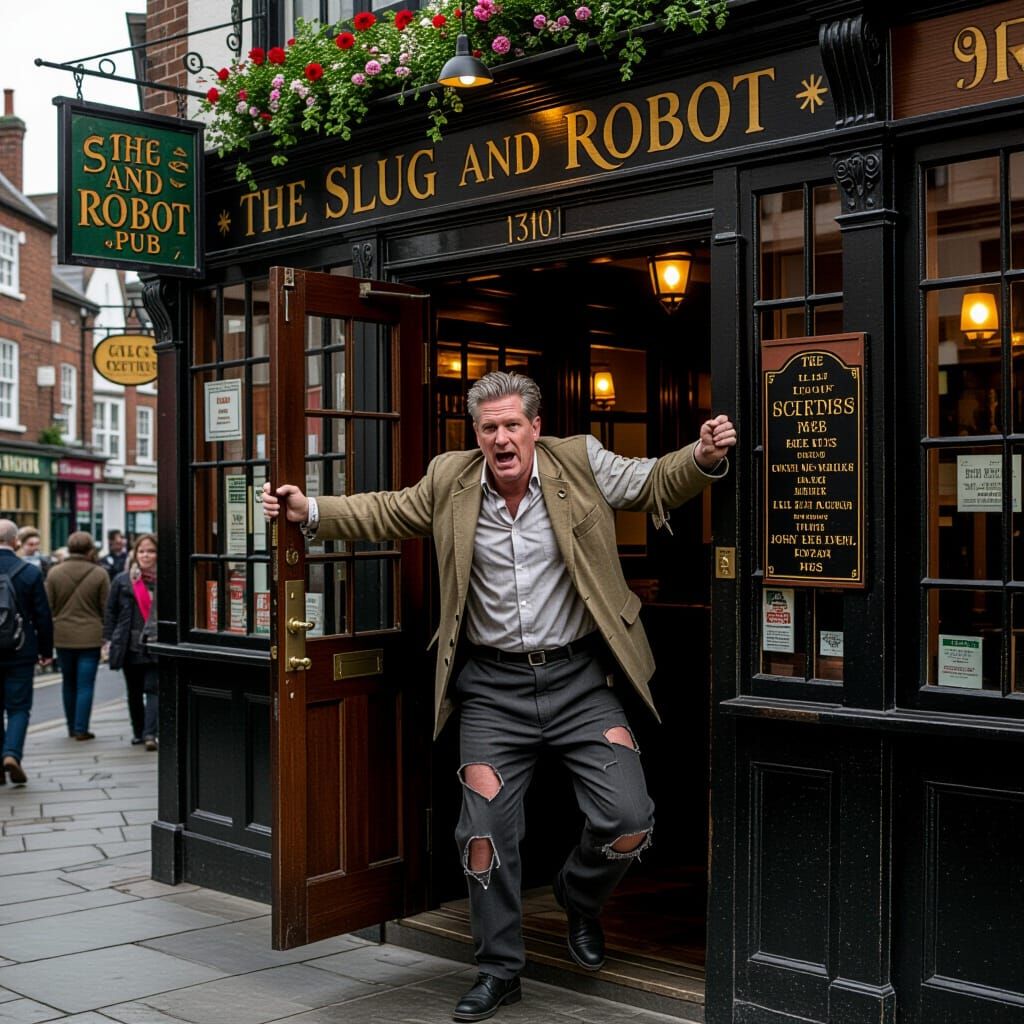 Pub Scene in Gritty Realism Style