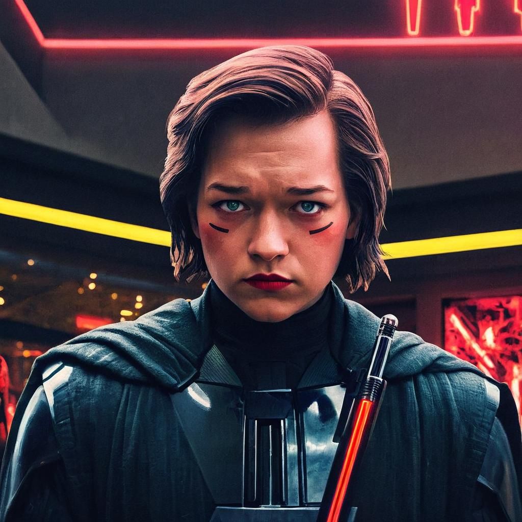 Darth Mall in Shopping Mall, Sci-Fi Illustration