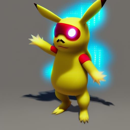 Cyberpunk Pikachu: Pixar-Style 3D Digital Art