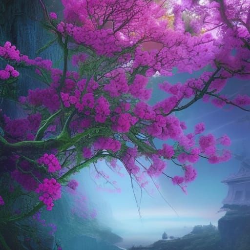 Colourful Spring Flowers in Digital Matte Painting
