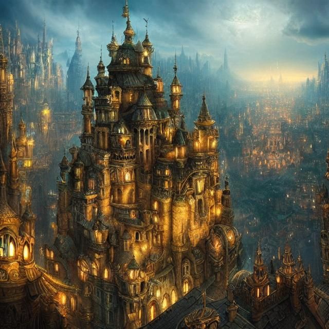 Fairytale City: Epic and Detailed Digital Painting