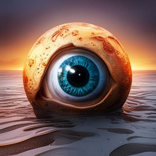 Giant Eyeball Washed Up on Sunny Beach