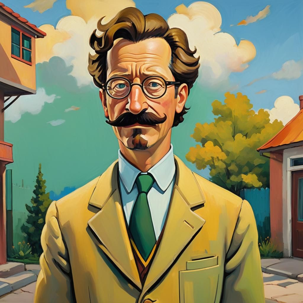 Ned Flanders Portrait in Gauguin Style