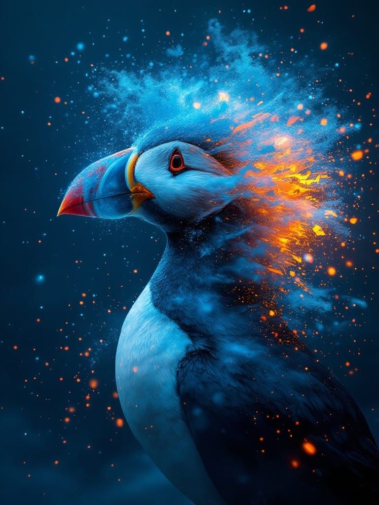 Epic Fantasy Puffin Disintegrates in Blazing Energy Beam
