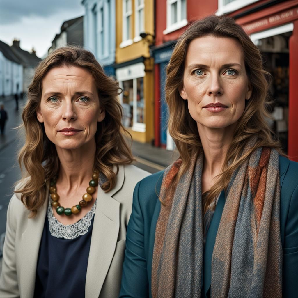 Striking Portrait of Two Women in Studio Lighting