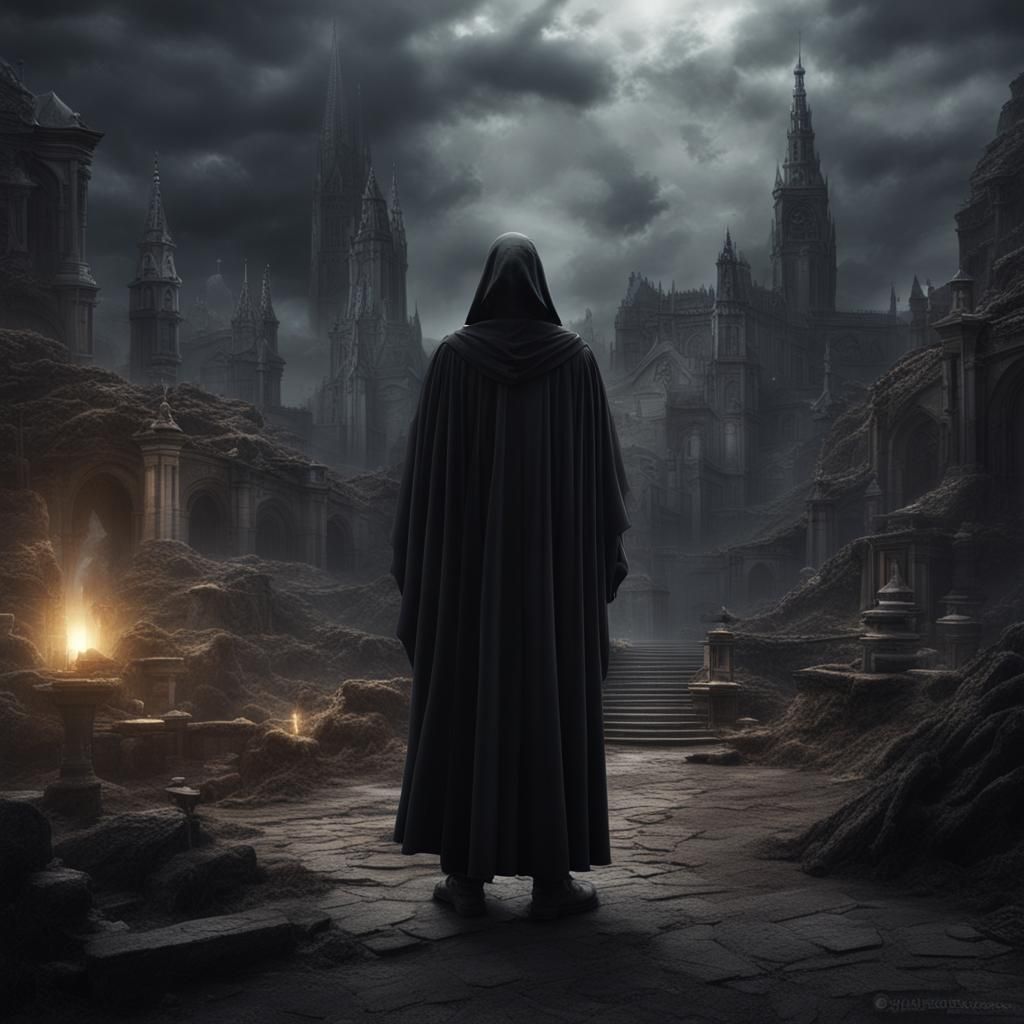 Mysterious Figure in Detailed Matte Painting