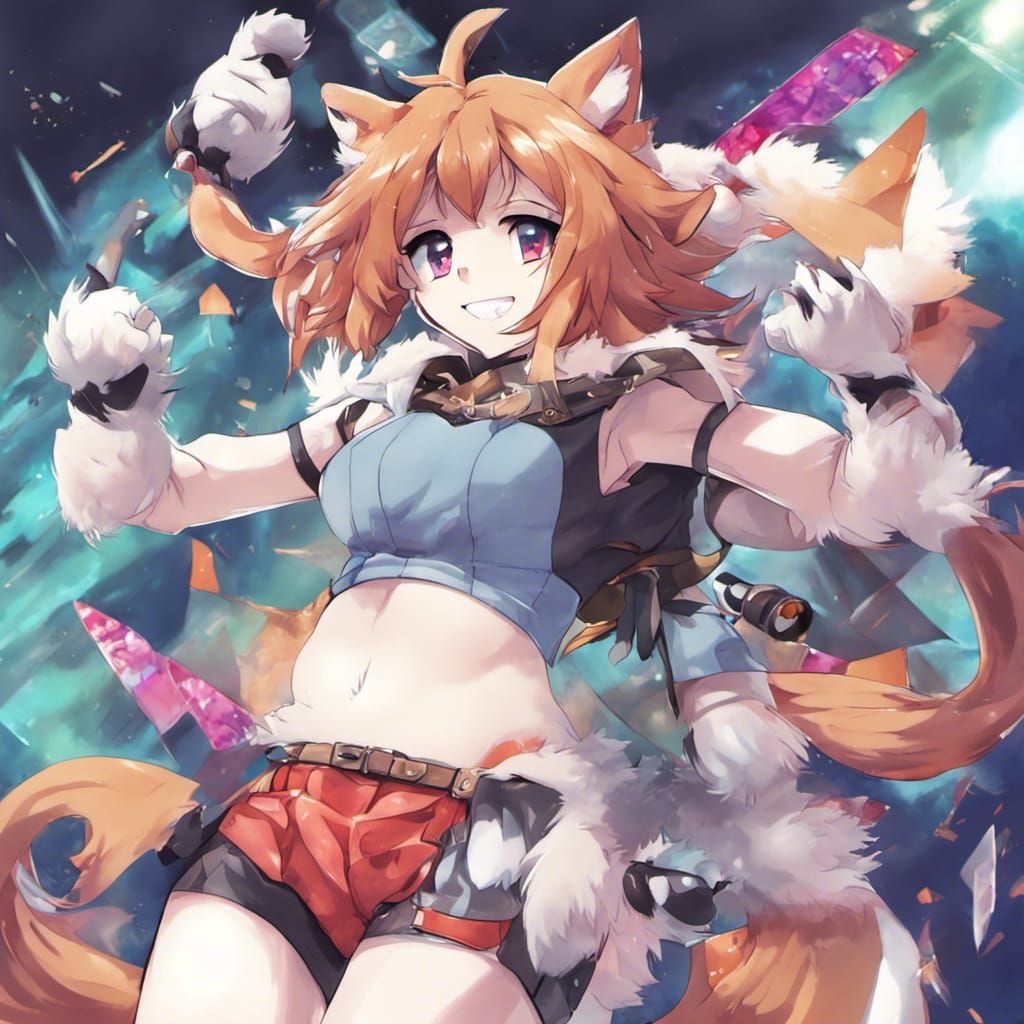 Furry Character in Anime Key Visual Style