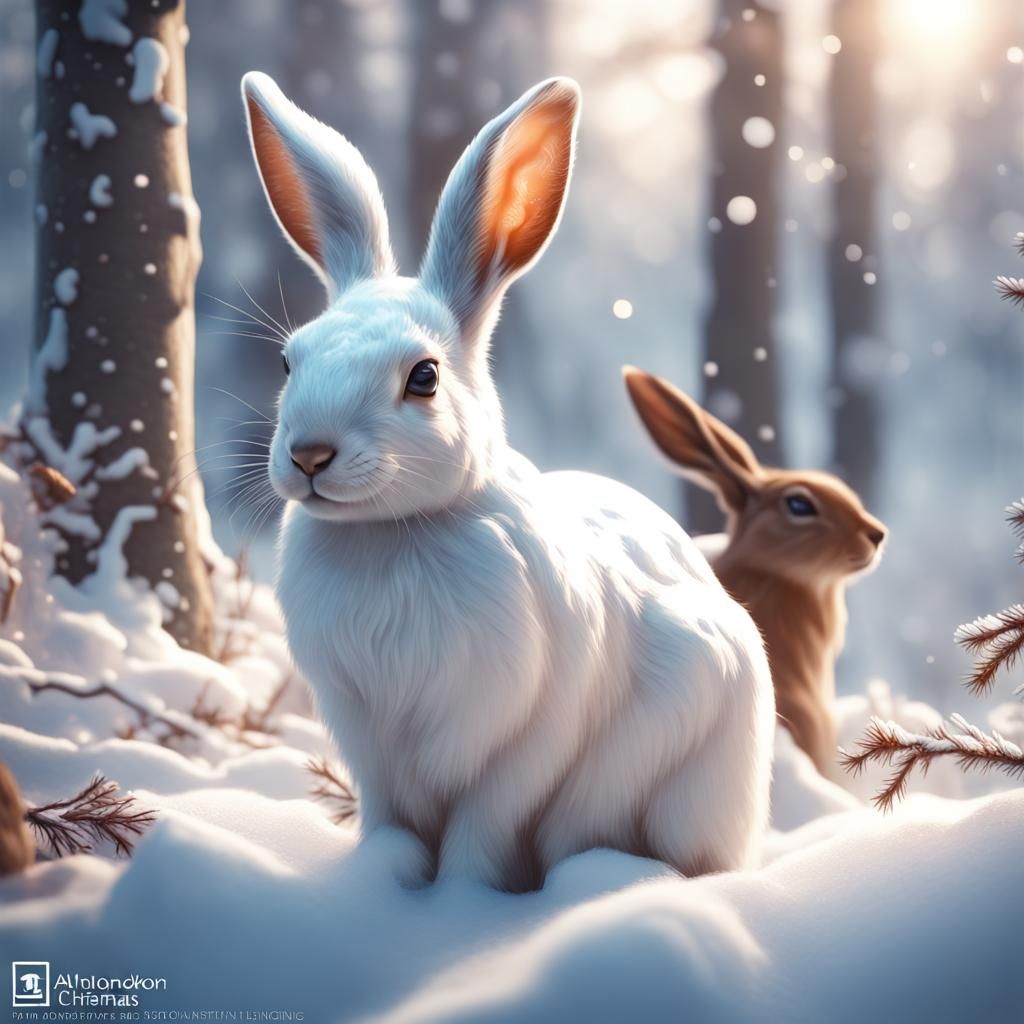 Winter Wonderland Portrait in Art Nouveau Style