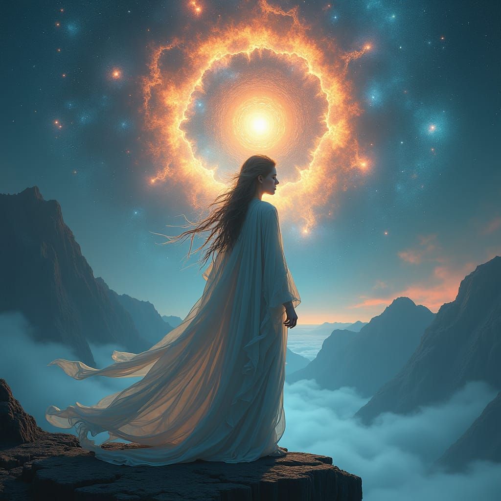 Mystical Figure at the Edge of Reality