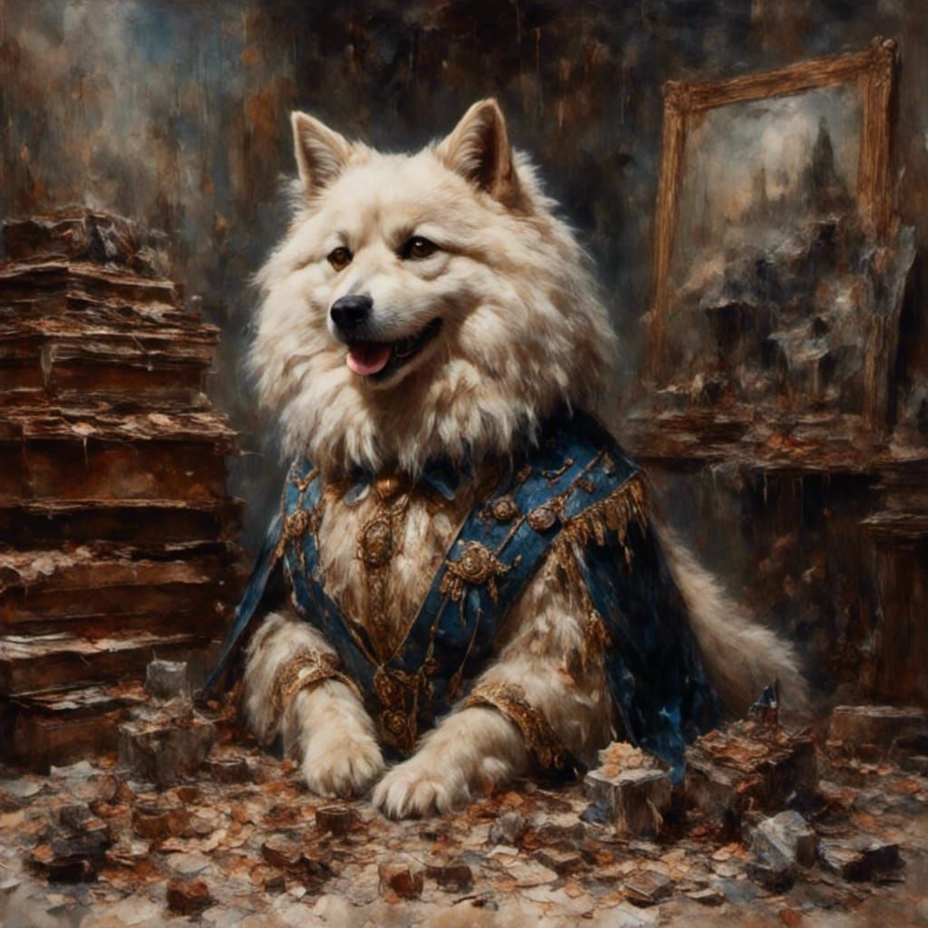 Cats and Dog: Oil Painting in Hyperreal Style
