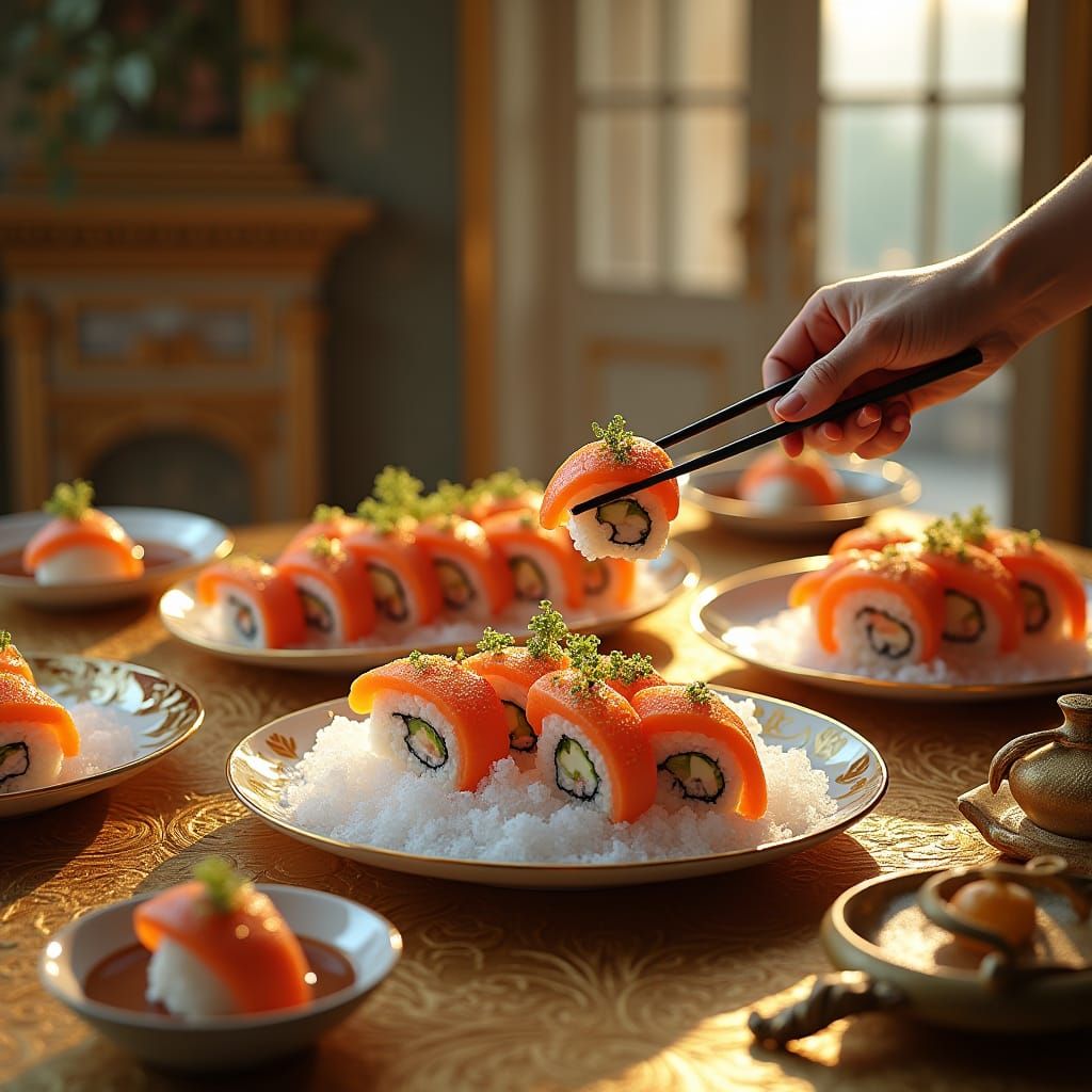 Sushi at Versailles in Baroque Style