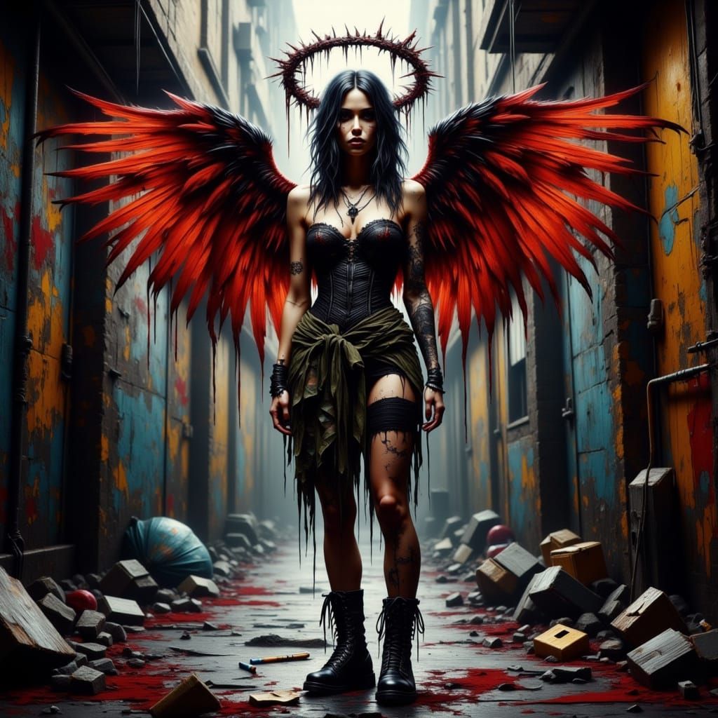 Gritty Punk Angel Falls from Heaven