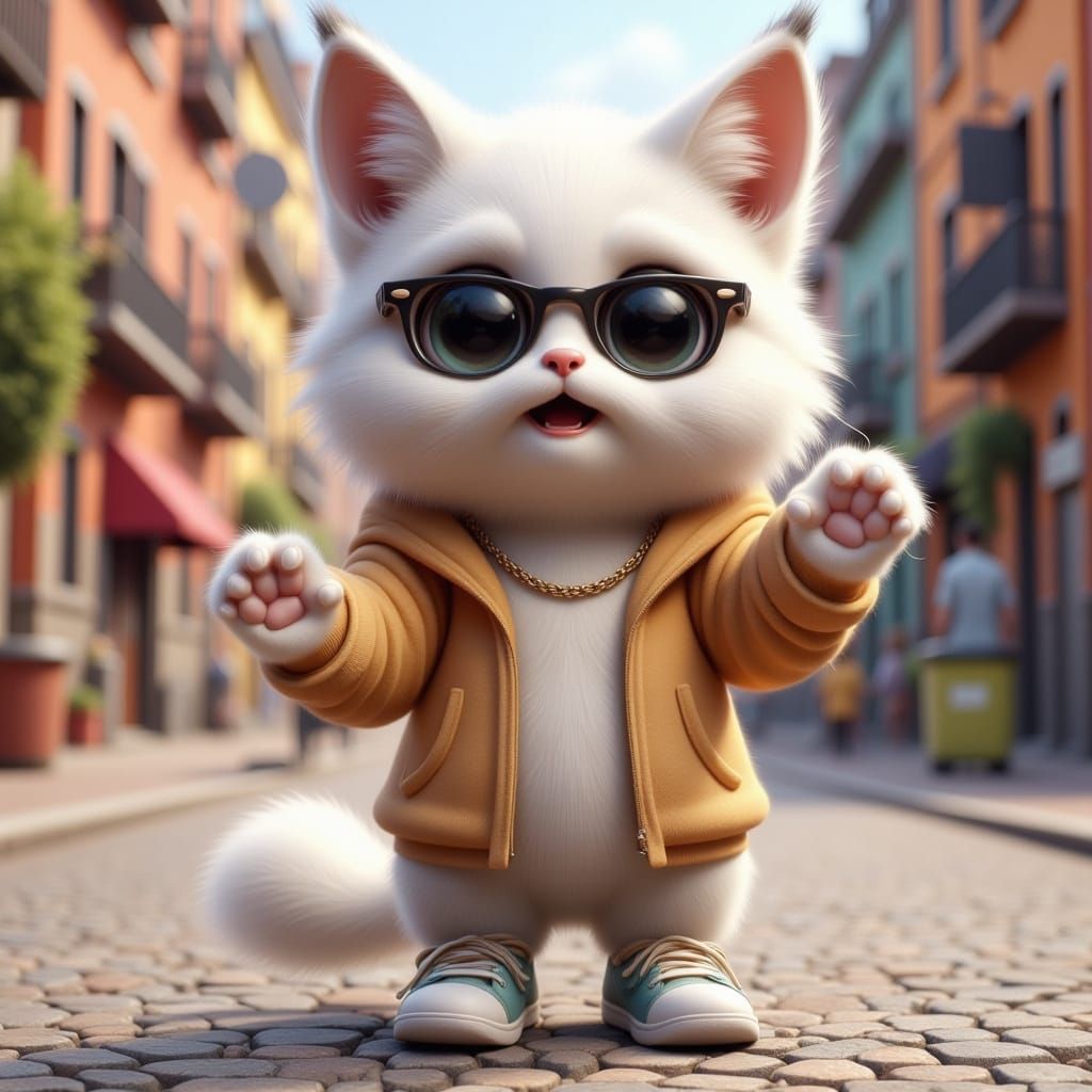 Adorable Lynx Cub Poses Confidently in Urban Style