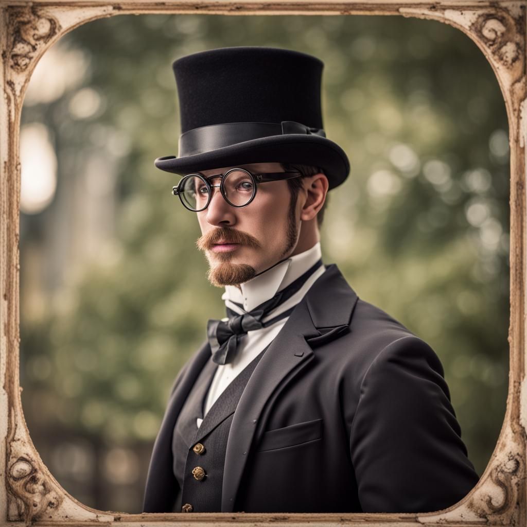 Victorian Strongman with Smart Muscles in Vintage Style