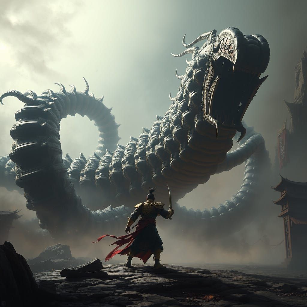 Epic Fantasy Battle: Black Myth Wukong vs. Dark Serpentine G...