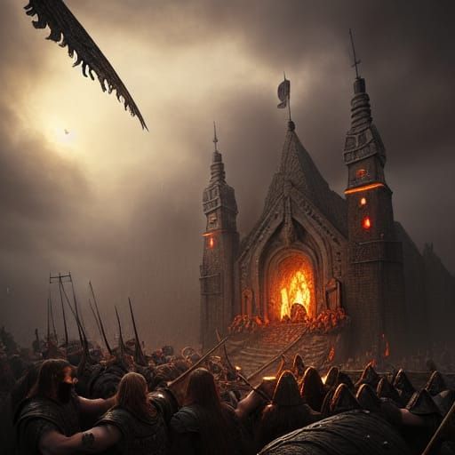 Epic Viking Funeral Pyre: A Digital Masterpiece