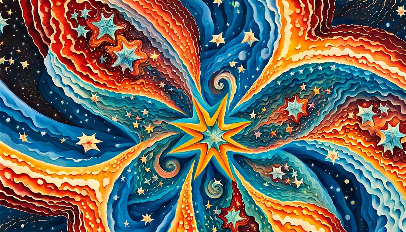 Cosmic Star Cluster in Abstract Expressionism Style