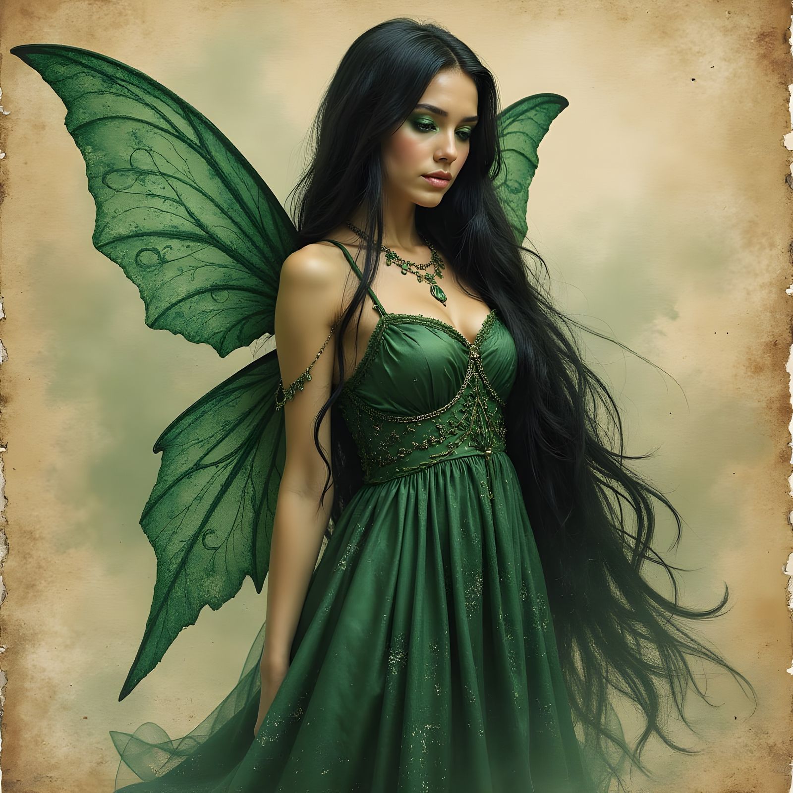 Ethereal Faerie Queen in Watercolor and Ink