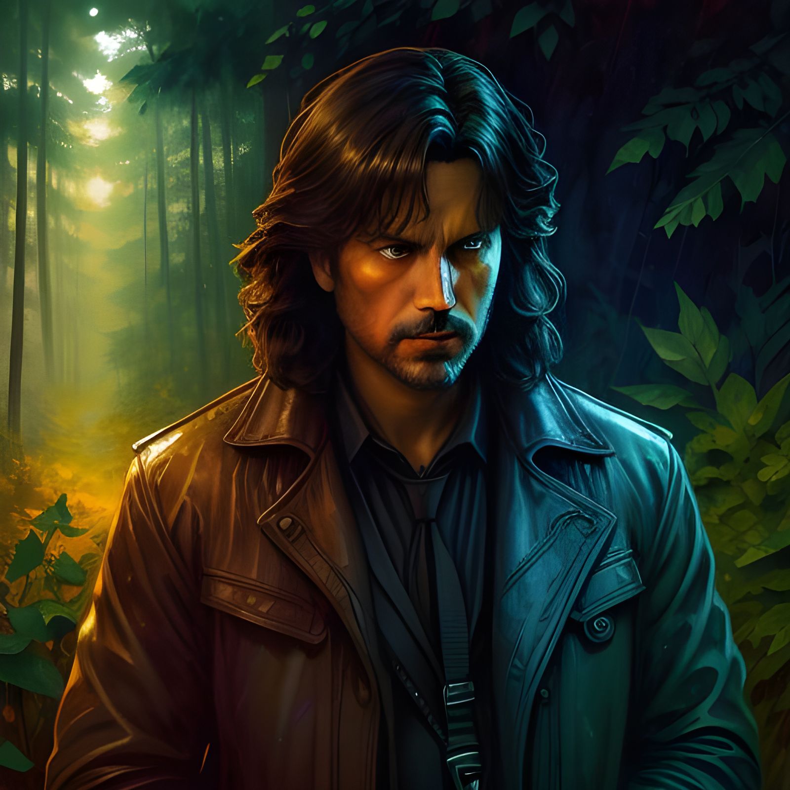 Mysterious Man in Bushes: Dystopian Chalk Art