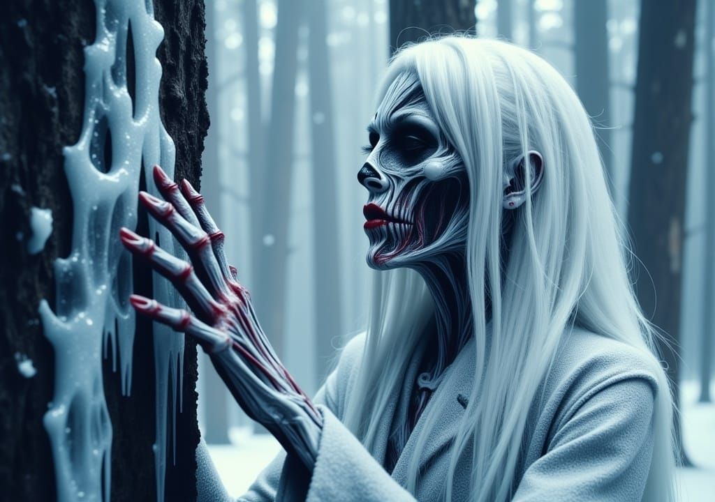 ice lady in the forest