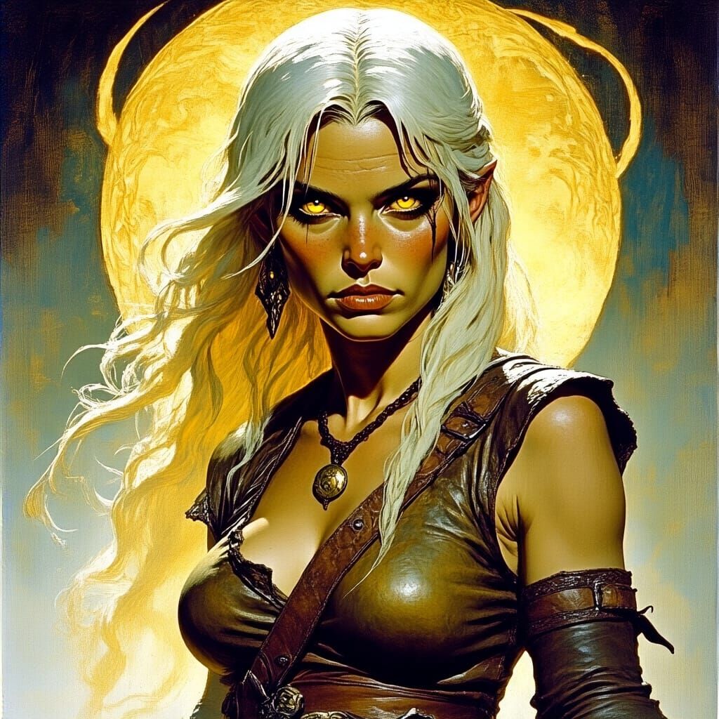 Mystical Prophetess Portrait in Expressive Brushwork