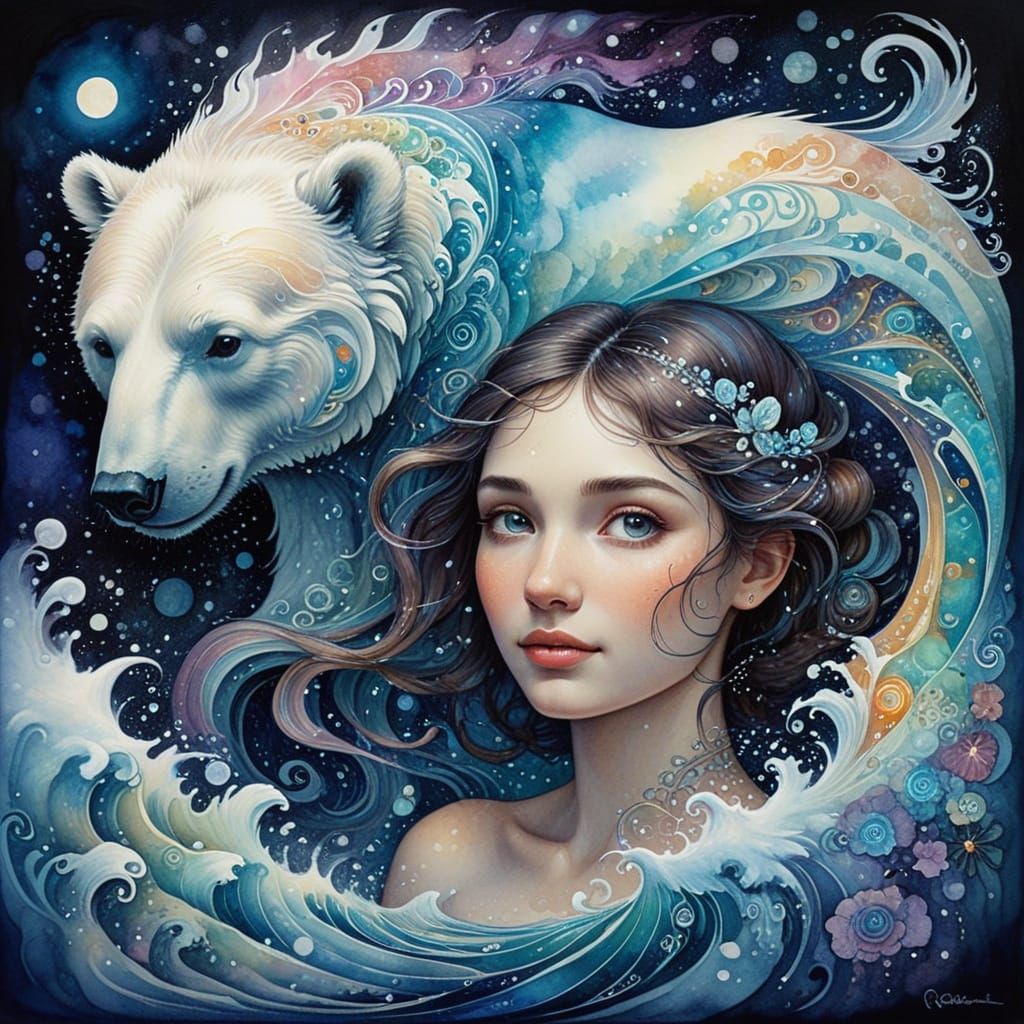 Surreal Whispers of a Moonlit Encounter