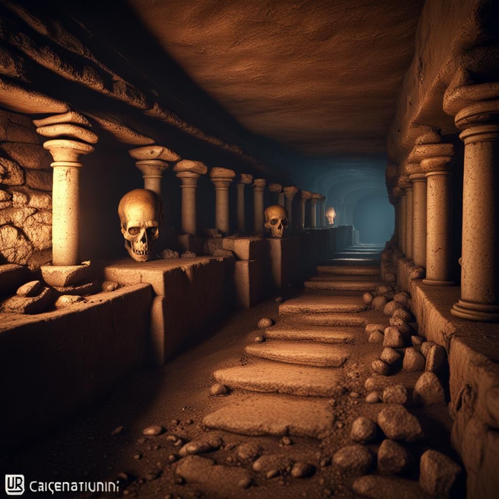 Epic 3D Catacomb Scene in Unreal Engine 5