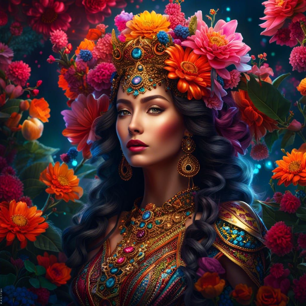 Fantasy Goddess of Flowers in 8K Resolution