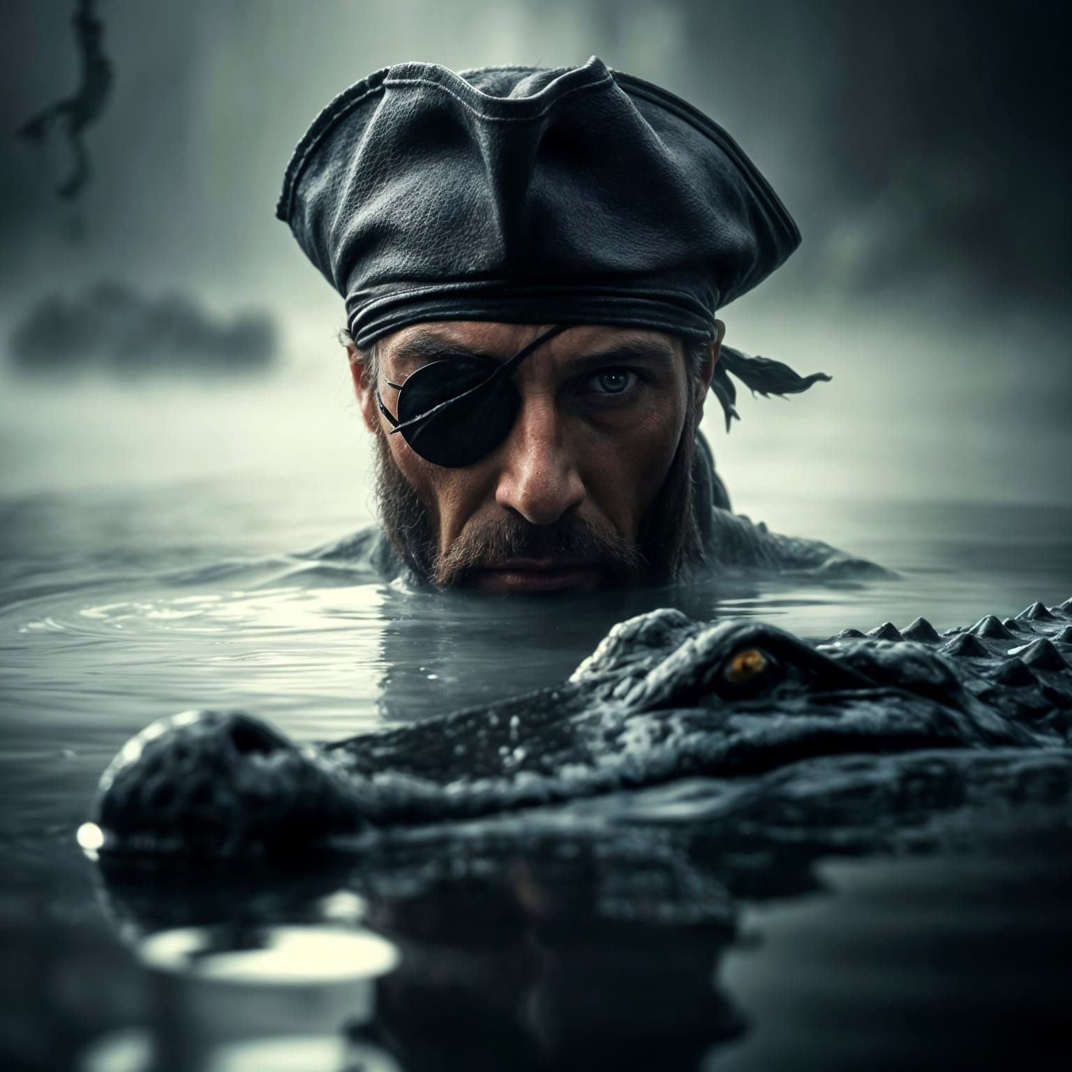 Pirate's Misty Encounter with a Crocodile: Photographic Mast...