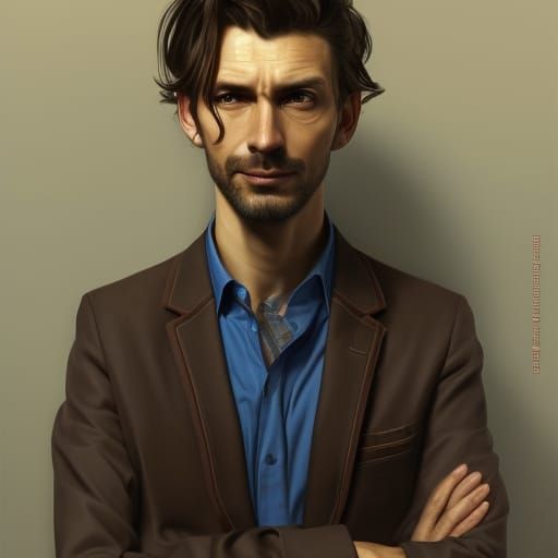 Detailed Portrait of Man with Snarky Grin