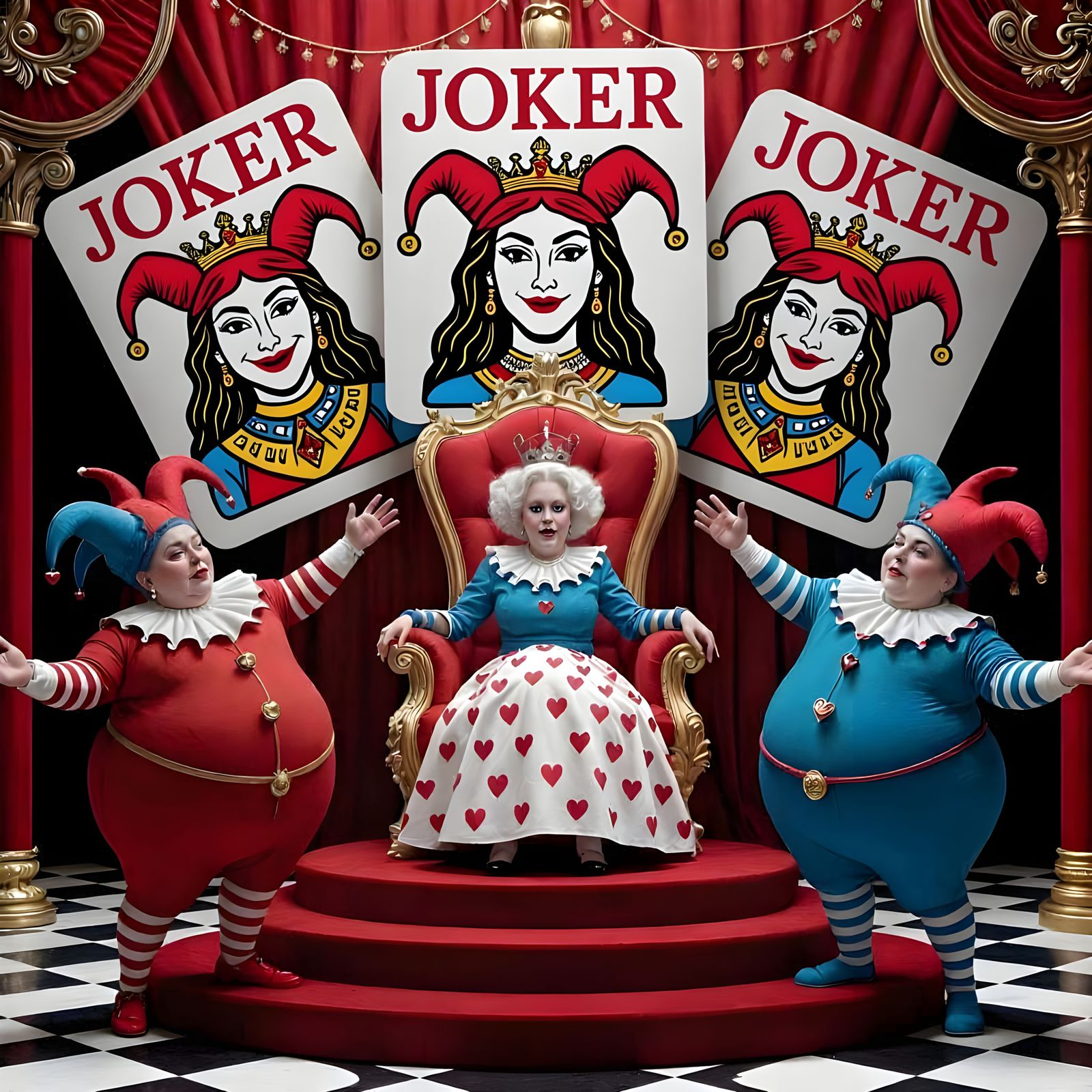 Jokers Entertaining the Queen of Hearts