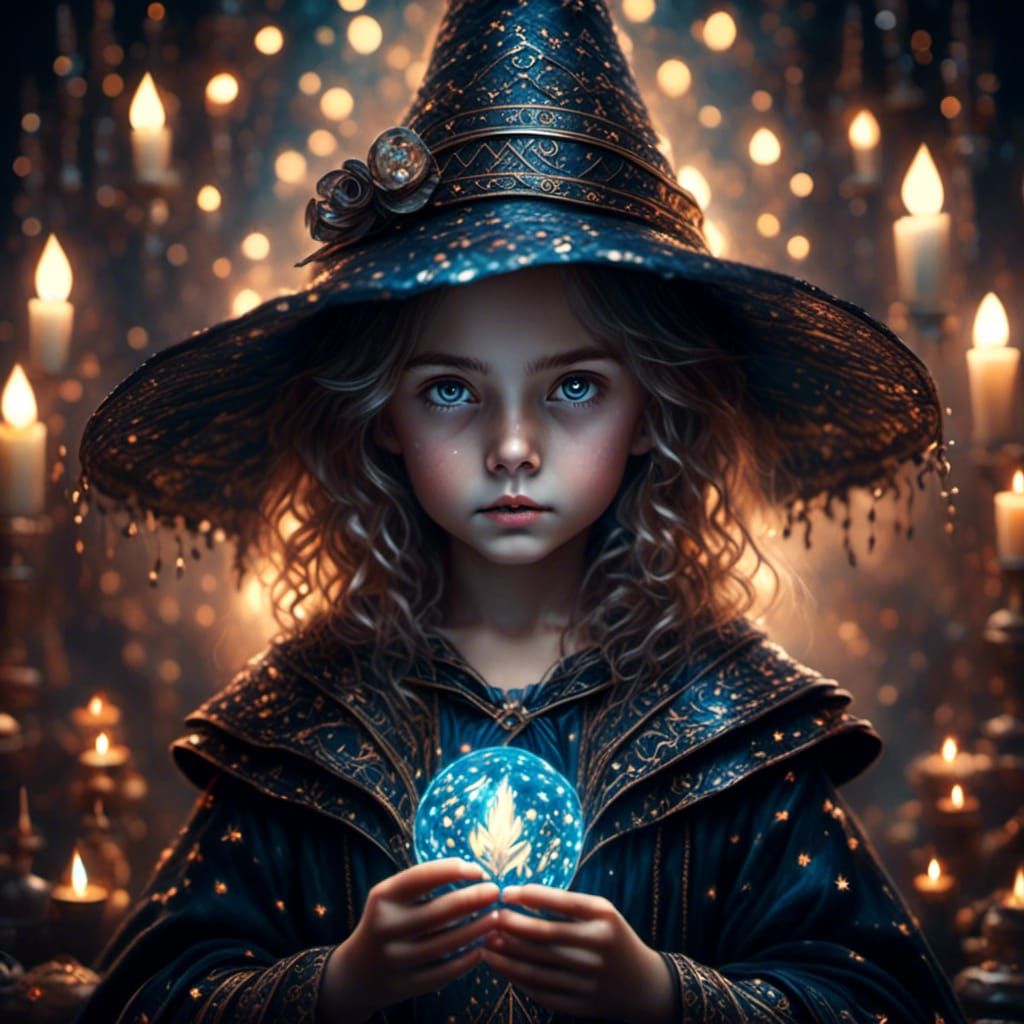 Charming Sorceress Portrait in Hyperrealism Style