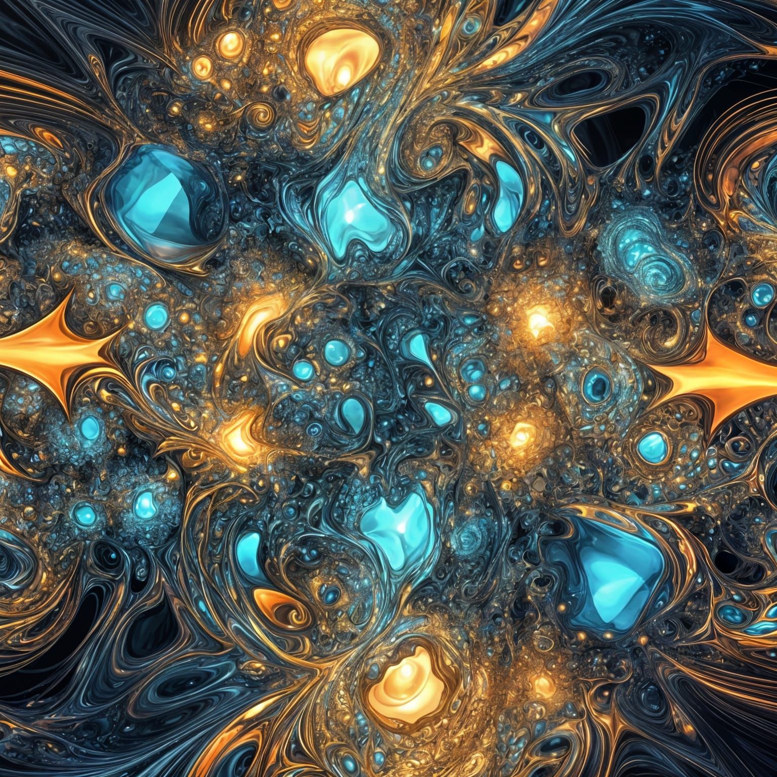 Fractal Waveforms in Abstract Vector Art