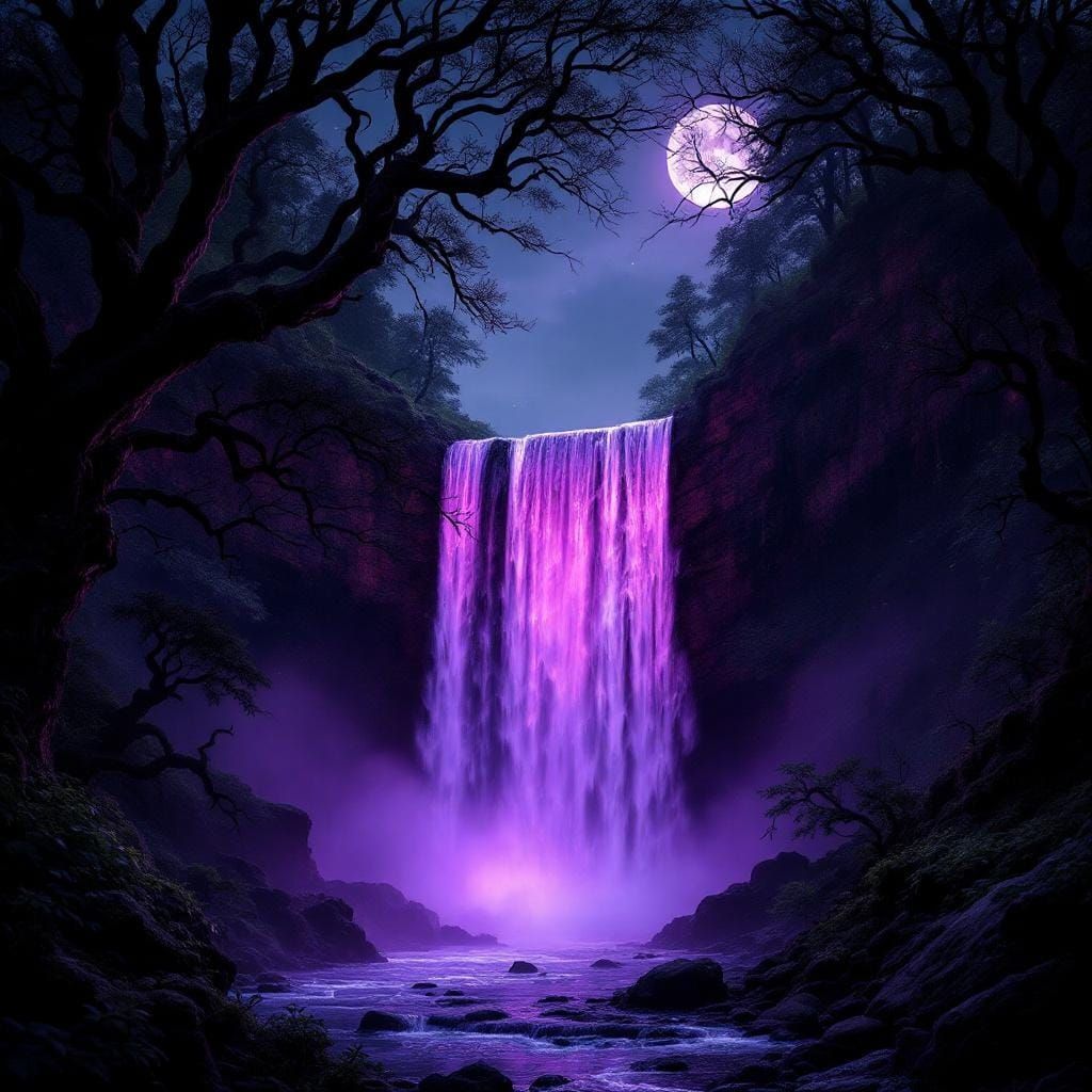 Magical falls at night were even more magical.