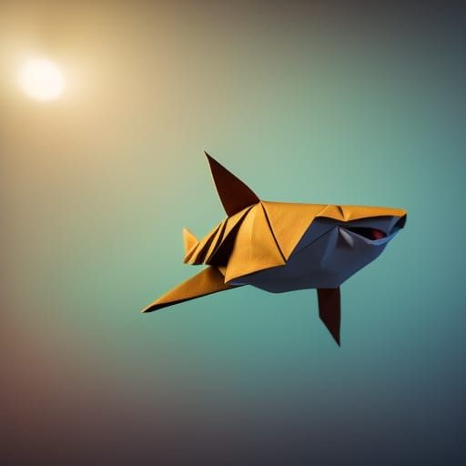Origami Shark Papercraft in 8K Resolution
