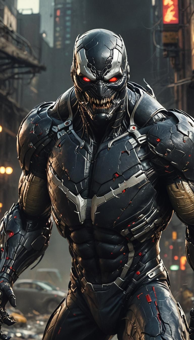 Fusion Character with Venom Texture in Gritty Style