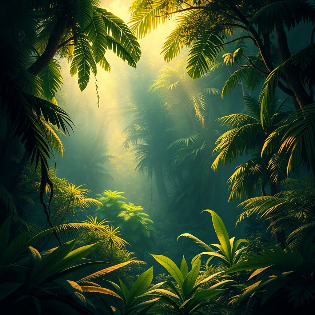 Lush Amazon Rainforest in Exotic Landscape Style